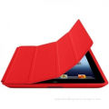 Red Pu Cow Leather Ipad Protective Covers With Embossed Logo Fashionable